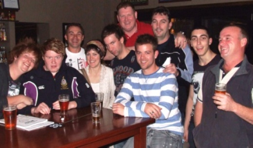 *Kris Garland's farewell: L-R: Bede Gannon, Kris Garland, Dean Jukic, Clare Ardern, Ben Thomas, Simon Thornton, Matt Thomas, Jim McKenzie, Daniel McKenzie and Sean O'Kane.